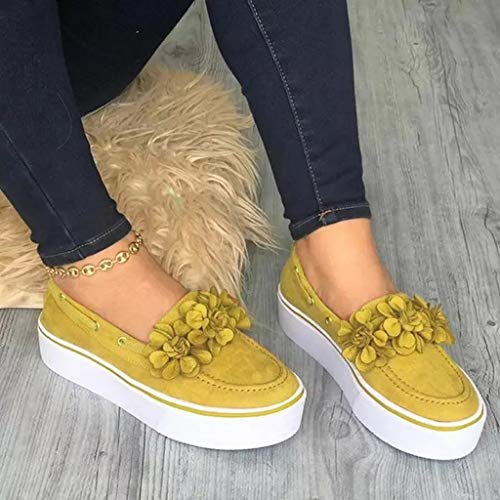 YWLINK Zapatos Casuales Flor De Cabeza Redonda De Gran TamaƱO Zapatos De Mujer Plataforma Zapatillas De Deporte Transpirable Moda Lienzo Botines Simple Viaje De Fiesta En La Playa(Amarillo,39EU) YWLINK Zapatos Casuales Flor De Cabeza Redonda De Gran TamaƱO Zapatos De Mujer Plataforma Zapatillas De Deporte Transpirable Moda Lienzo Botines Simple Viaje De Fiesta En La Playa(Amarillo,39EU)