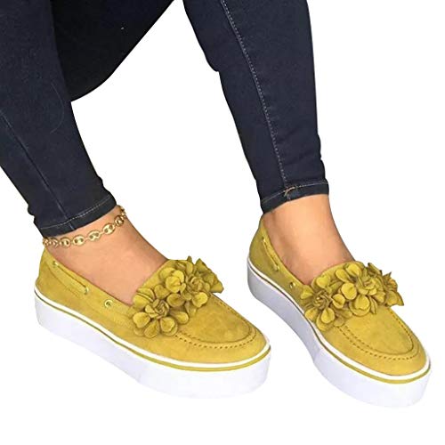 YWLINK Zapatos Casuales Flor De Cabeza Redonda De Gran TamaƱO Zapatos De Mujer Plataforma Zapatillas De Deporte Transpirable Moda Lienzo Botines Simple Viaje De Fiesta En La Playa(Amarillo,39EU) YWLINK Zapatos Casuales Flor De Cabeza Redonda De Gran TamaƱO Zapatos De Mujer Plataforma Zapatillas De Deporte Transpirable Moda Lienzo Botines Simple Viaje De Fiesta En La Playa(Amarillo,39EU)