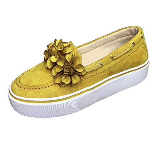 YWLINK Zapatos Casuales Flor De Cabeza Redonda De Gran TamaƱO Zapatos De Mujer Plataforma Zapatillas De Deporte Transpirable Moda Lienzo Botines Simple Viaje De Fiesta En La Playa(Amarillo,39EU) YWLINK Zapatos Casuales Flor De Cabeza Redonda De Gran TamaƱO Zapatos De Mujer Plataforma Zapatillas De Deporte Transpirable Moda Lienzo Botines Simple Viaje De Fiesta En La Playa(Amarillo,39EU)