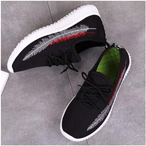 YWLINK Zapatos Mujer Verano 2019 Baratos Malla Casual Color SóLido con Calzado Casual Liviano Zapatillas De Correr Transpirable CóModo Encaje Ciclismo El FúTbol TamañO Grande Ligero(Negro,39EU)