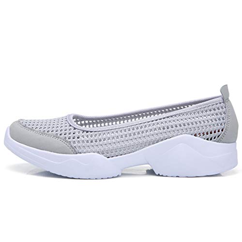 YWLINK Zapatos Mujer,Fondo Blando Antideslizante Transpirable Zapatillas De Deporte Ocio Ciclismo Zapatos De Playa Yoga CóModo El Baile Fiesta De Acampada(Gris,38EU)