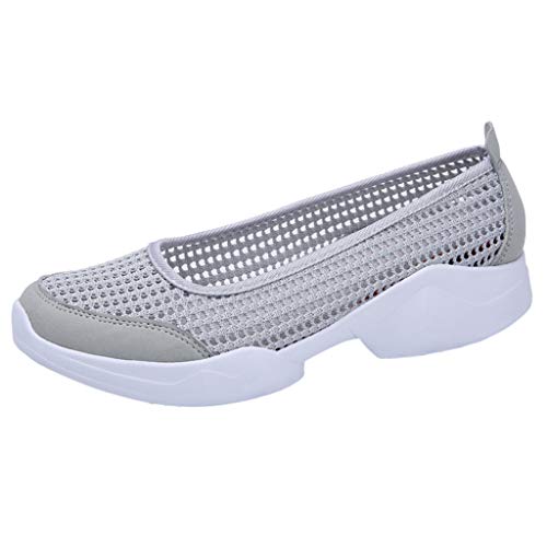 YWLINK Zapatos Mujer,Fondo Blando Antideslizante Transpirable Zapatillas De Deporte Ocio Ciclismo Zapatos De Playa Yoga CóModo El Baile Fiesta De Acampada(Gris,38EU)