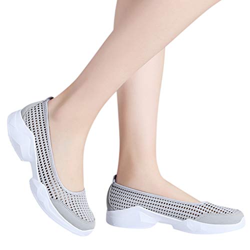 YWLINK Zapatos Mujer,Fondo Blando Antideslizante Transpirable Zapatillas De Deporte Ocio Ciclismo Zapatos De Playa Yoga CóModo El Baile Fiesta De Acampada(Gris,38EU)