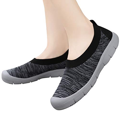 YWLINK Zapatos para Caminar De Mujer Zapatillas De Deporte De Moda Calcetines Flexibles Casuales Zapatos Antideslizante Transpirable TamañO Grande Mocasines Corriendo Yoga Ciclismo(Negro,38EU)