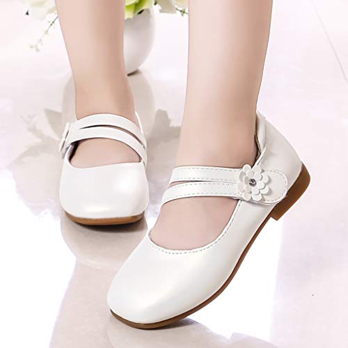 YWLINK Zapatos para NiñOs,NiñAs De Los NiñOs Flores Dulces Zapatos PequeñOs Zapatos De Princesa Zapatos Solos Zapatos Frescos Zapatos De Princesa Zapatos De Baile(Blanco,33EU)