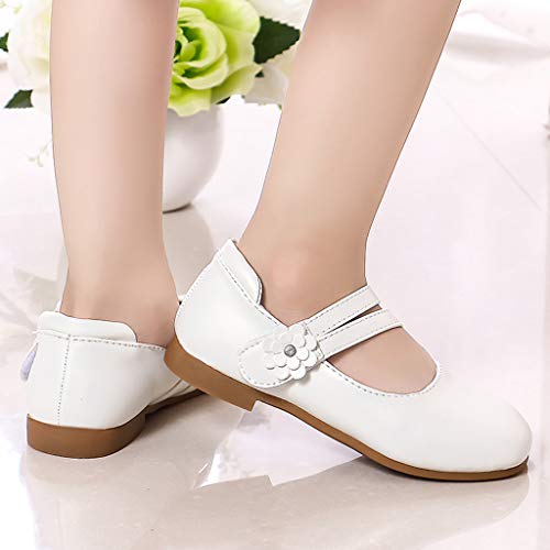 YWLINK Zapatos para NiñOs,NiñAs De Los NiñOs Flores Dulces Zapatos PequeñOs Zapatos De Princesa Zapatos Solos Zapatos Frescos Zapatos De Princesa Zapatos De Baile(Blanco,33EU)