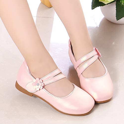 YWLINK Zapatos para NiñOs,NiñAs De Los NiñOs Flores Dulces Zapatos PequeñOs Zapatos De Princesa Zapatos Solos Zapatos Frescos Zapatos De Princesa Zapatos De Baile(Rosado,35EU)