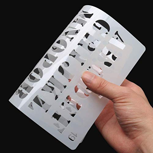 Yxhome 4 plantillas de pintura de letras y números, juego de plantillas de plástico para dibujo de alfabeto, para manualidades, álbumes de recortes, pintura, manualidades, fotos Yxhome 4 plantillas de pintura de letras y números, juego de plantillas de plástico para dibujo de alfabeto, para manualidades, álbumes de recortes, pintura, manualidades, fotos