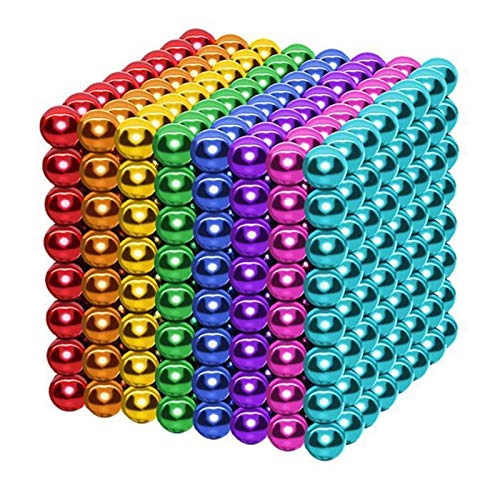 YXZN Magic Building Ball Toys, Mágico Pequeña Bola Creativa Cubo de Mágico Rompecabezas Bola, Bola mágica 3D 1000 Piezas 5 mm para niños, Juguete, Trabajo, descompresión 10 Colores