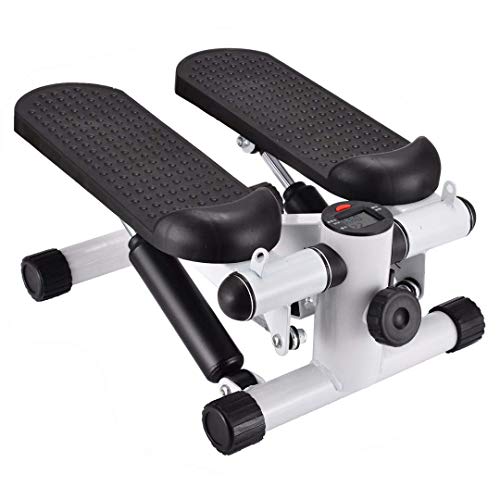 YYM Máquina de Ejercicios Twist Stepper, Stepper portátil de Escalera giratoria con Pantalla LCD y Bandas de Resistencia, Mini Stepper para Sala de Estar, Oficina, Gimnasio