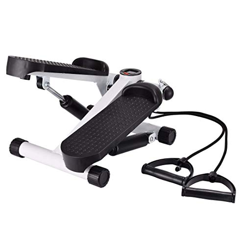 YYM Máquina de Ejercicios Twist Stepper, Stepper portátil de Escalera giratoria con Pantalla LCD y Bandas de Resistencia, Mini Stepper para Sala de Estar, Oficina, Gimnasio