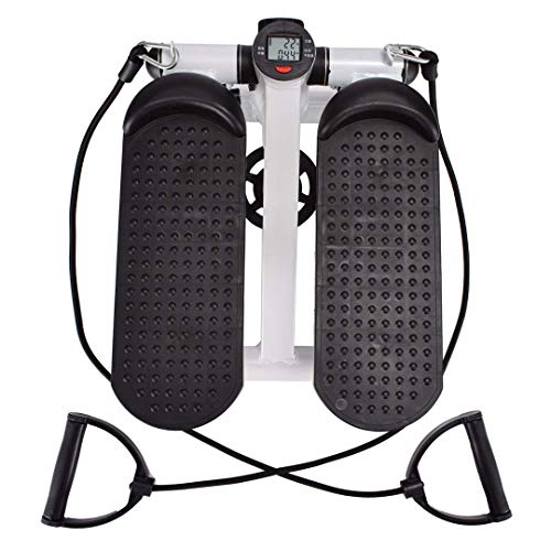 YYM Máquina de Ejercicios Twist Stepper, Stepper portátil de Escalera giratoria con Pantalla LCD y Bandas de Resistencia, Mini Stepper para Sala de Estar, Oficina, Gimnasio