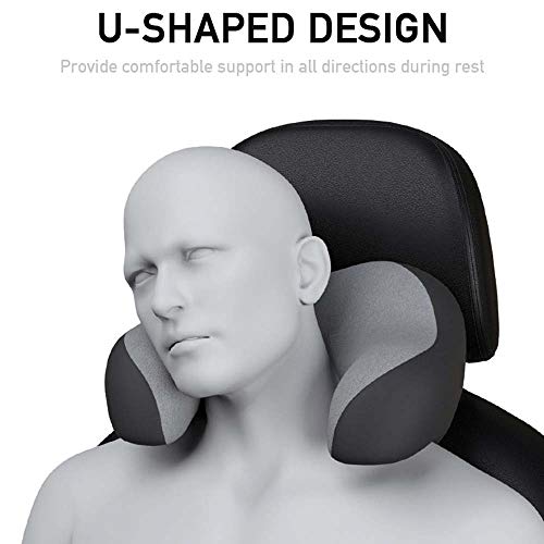 Yzbtj Almohada para El Cuello del Coche, Reposacabezas De Viaje para Dormir, Espuma Viscoelástica Y Diseño Ergonómico, Alivia El Dolor De Cuello Y La Tensión Muscular