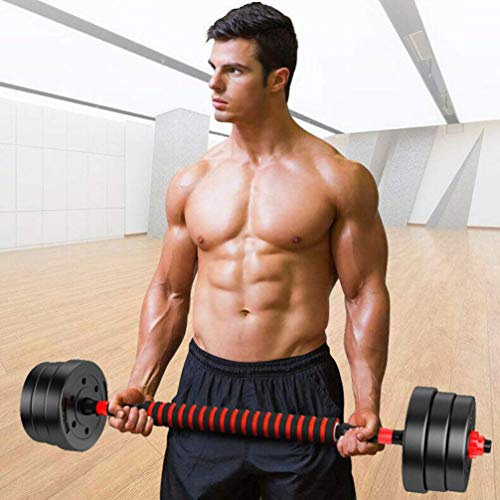 YZONG Mancuernas Ajustables 20kg,Mancuernas Ajustables 2 en 1 de 20 kg, Pesas para Gimnasio en casa, con Barra de conexión,Gimnasio, Ejercicio, Fitness, Equipo de Fitness Desmontable A