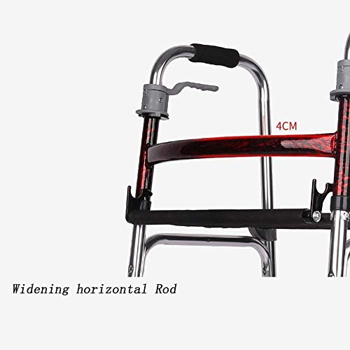 Z-SEAT Walker, Floding Walker Andador de Aluminio con Asiento y 2 Rodillos Andador portátil para Personas Mayores con obesidad Ajuste del Marco para Caminar para Adultos Li