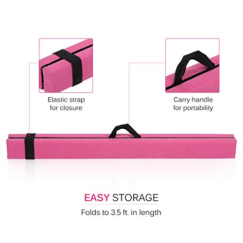 Z ZELUS 224CM / 8 pies Viga de Equilibrio de Gimnasia Plegable Barra de Equilibrio con Base Antideslizante Asas de Transporte para Niños, Principiantes y Gimnastas Profesionales (Rosa) Z ZELUS 224CM / 8 pies Viga de Equilibrio de Gimnasia Plegable Barra de Equilibrio con Base Antideslizante Asas de Transporte para Niños, Principiantes y Gimnastas Profesionales (Rosa)