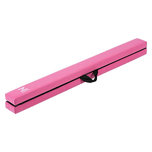 Z ZELUS 224CM / 8 pies Viga de Equilibrio de Gimnasia Plegable Barra de Equilibrio con Base Antideslizante Asas de Transporte para Niños, Principiantes y Gimnastas Profesionales (Rosa)