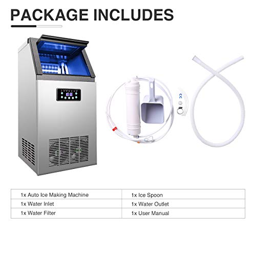 Z ZELUS 495W Máquina para Hacer Hielo Capacidad de 58kg / 24h Máquina para Hacer Cubitos de Hielo 36 pcs Máquina Comercial de Hacer Hielo para Hogar, Bares, Cafetería y Restaurante (36 PCS) Z ZELUS 495W Máquina para Hacer Hielo Capacidad de 58kg / 24h Máquina para Hacer Cubitos de Hielo 36 pcs Máquina Comercial de Hacer Hielo para Hogar, Bares, Cafetería y Restaurante (36 PCS)