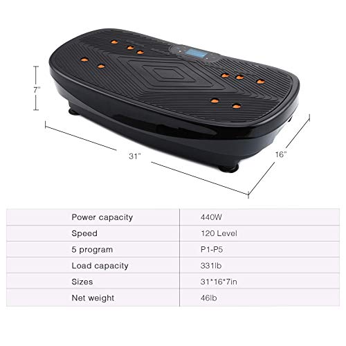 Z ZELUS 4D Plataforma Vibratoria de Fitness 440W Placa Vibratoria para Ejercicios Musculares 120 Niveles Fitness Plate Vibration con Asas/Bandas de Resistencia/Control Remoto (Negro) Z ZELUS 4D Plataforma Vibratoria de Fitness 440W Placa Vibratoria para Ejercicios Musculares 120 Niveles Fitness Plate Vibration con Asas/Bandas de Resistencia/Control Remoto (Negro)