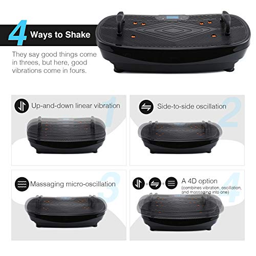 Z ZELUS 4D Plataforma Vibratoria de Fitness 440W Placa Vibratoria para Ejercicios Musculares 120 Niveles Fitness Plate Vibration con Asas/Bandas de Resistencia/Control Remoto (Negro) Z ZELUS 4D Plataforma Vibratoria de Fitness 440W Placa Vibratoria para Ejercicios Musculares 120 Niveles Fitness Plate Vibration con Asas/Bandas de Resistencia/Control Remoto (Negro)