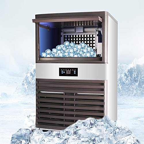 Z ZELUS 510W Máquina para Hacer Hielo Capacidad de 88kg / 24h Máquina para Hacer Cubitos de Hielo 55 pcs Máquina Comercial de Hacer Hielo para Hogar, Bares, Cafetería y Restaurante (55 PCS)