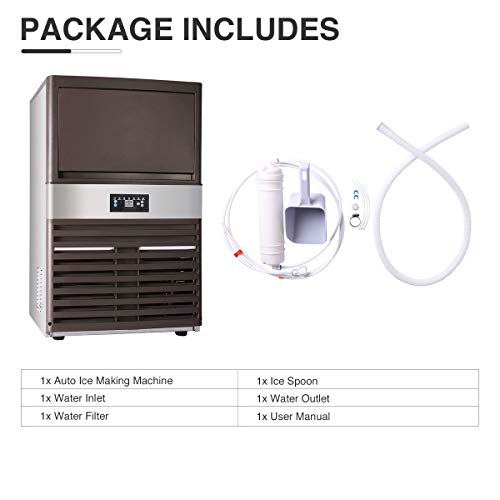 Z ZELUS 510W Máquina para Hacer Hielo Capacidad de 88kg / 24h Máquina para Hacer Cubitos de Hielo 55 pcs Máquina Comercial de Hacer Hielo para Hogar, Bares, Cafetería y Restaurante (55 PCS) Z ZELUS 510W Máquina para Hacer Hielo Capacidad de 88kg / 24h Máquina para Hacer Cubitos de Hielo 55 pcs Máquina Comercial de Hacer Hielo para Hogar, Bares, Cafetería y Restaurante (55 PCS)