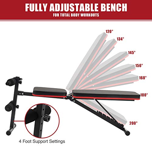 Z ZELUS Banco de Pesas Plegable con Bandas de Resistencia Banco de Musculación para Gimnasio en Casa Banco de Pesas Multifuncional para Entrenamiento Z ZELUS Banco de Pesas Plegable con Bandas de Resistencia Banco de Musculación para Gimnasio en Casa Banco de Pesas Multifuncional para Entrenamiento