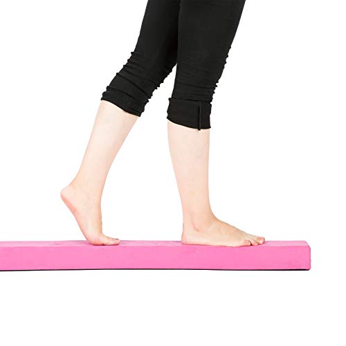 Z ZELUS Barra de Equilibrio de Gimnasia 8 Pies/224CM Viga de Equilibrio Plegable y Portátil para Entrenamiento Balance Beam de Gimnasia para Niños y Principantes (Rosa)