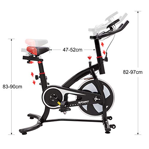 Z Zelus Bicicleta Estática para Fitness de Capacidad 100KG Bicicleta de Spinning Profesional con Volante 6KG Exercise Bike para Casa y Gimnasio Z Zelus Bicicleta Estática para Fitness de Capacidad 100KG Bicicleta de Spinning Profesional con Volante 6KG Exercise Bike para Casa y Gimnasio
