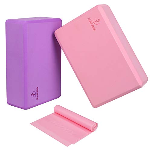 Zacro 2 Pack Bloque de Yoga + 1.5m Banda de Resistencia de Yoga Bloque de Espuma EVA de Alta Densidad para Mejora la Fuerza, el Equilibrio y La Flexibilidad, para Yoga, Pilates y Meditación - 200g Zacro 2 Pack Bloque de Yoga + 1.5m Banda de Resistencia de Yoga Bloque de Espuma EVA de Alta Densidad para Mejora la Fuerza, el Equilibrio y La Flexibilidad, para Yoga, Pilates y Meditación - 200g