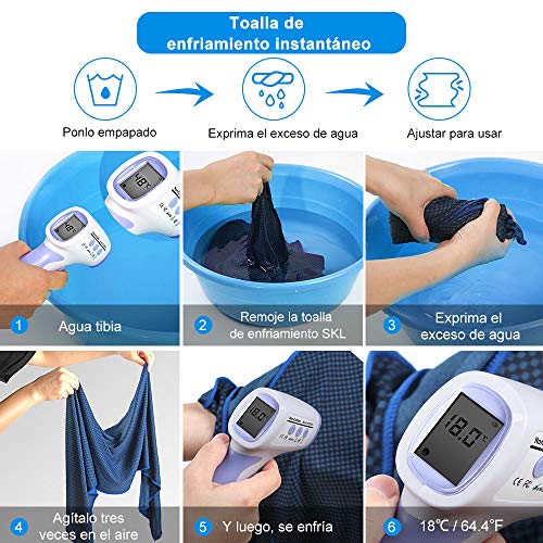 Zacro 3pcs Toalla de Refrigeración Toallas Deportivas, Toalla de Microfibra Súper Antibacteriana, Toallas Secado Rápido para Deportes, Yoga, Pilates, Gimnasio, Camping, Viajes y Playa - Multi-Tamaño Zacro 3pcs Toalla de Refrigeración Toallas Deportivas, Toalla de Microfibra Súper Antibacteriana, Toallas Secado Rápido para Deportes, Yoga, Pilates, Gimnasio, Camping, Viajes y Playa - Multi-Tamaño