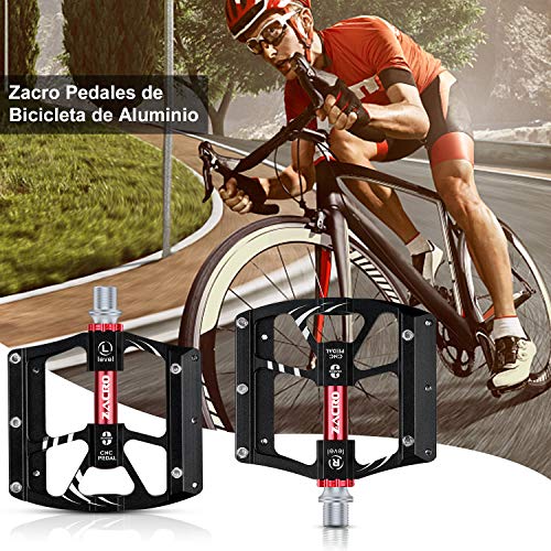 Zacro Pedales Bicicleta MTB de Montaña,Aluminio Antideslizante Pedales Ciclismo Durable,3 cojinetes para Bicicleta de Carretera BMX MTB Road Bicycle 9/16 Pulgadas Zacro Pedales Bicicleta MTB de Montaña,Aluminio Antideslizante Pedales Ciclismo Durable,3 cojinetes para Bicicleta de Carretera BMX MTB Road Bicycle 9/16 Pulgadas