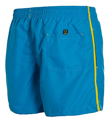 Zagano Milan - Bañador para hombre con bolsillos laterales y bolsillo trasero, pantalones cortos modernos para natación, tiempo libre, deportes acuáticos, en color azul claro, talla 6XL