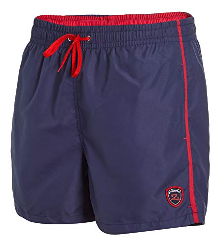 Zagano Milan - Bañador para hombre con bolsillos laterales y bolsillo trasero, pantalones cortos modernos para natación, tiempo libre, deportes acuáticos, en color azul cobalto, talla S