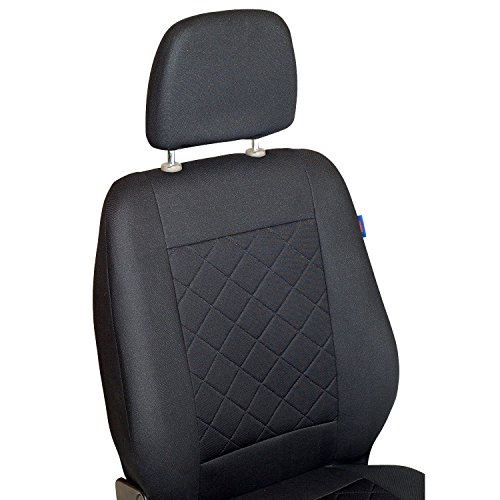 Zakschneider Fundas De Asiento para Mercedes Sprinter -2005 - Funda Delantera Sillón del Conductor - Color Premium Cuadrados Negros