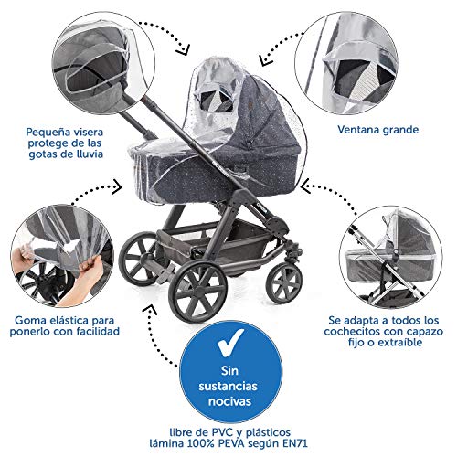 Zamboo - Protector de lluvia universal para cochecitos y capazos de bebé - Burbuja de lluvia con ventana con visera, buena circulación de aire, libre de sustancias nocivas Zamboo - Protector de lluvia universal para cochecitos y capazos de bebé - Burbuja de lluvia con ventana con visera, buena circulación de aire, libre de sustancias nocivas