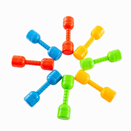 ZANZAN Mancuernas para Ejercicio y Fitness, ABS con Mancuernas 1 par de Mancuernas a los niños Seguros Pretend Ejercicios de Pesas for niños de 1 a 10 años Juego Dumbbell Juguete (Color : Red A)