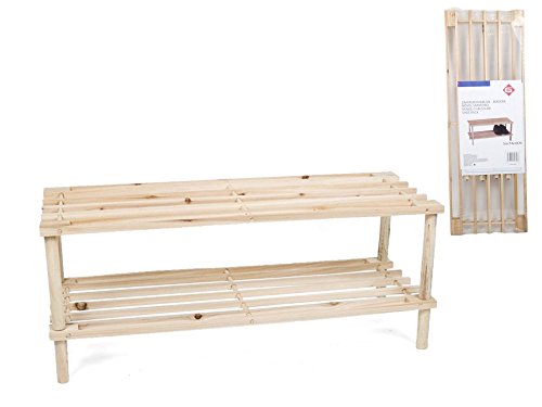 Zapatero de madera con 2 pisos 30 x 74 x 26 cm Zapatero de madera con 2 pisos 30 x 74 x 26 cm
