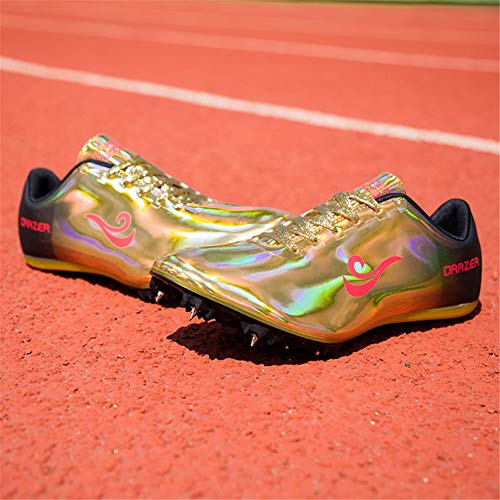 Zapatillas De Atletismo Unisex Zapatillas De Correr Con Clavos Para Hombre Mujer Zapatillas De Atletismo Atléticas Zapatillas De Carrera Con 8 Espigas Niños Niñas,Oro,37EU Zapatillas De Atletismo Unisex Zapatillas De Correr Con Clavos Para Hombre Mujer Zapatillas De Atletismo Atléticas Zapatillas De Carrera Con 8 Espigas Niños Niñas,Oro,37EU