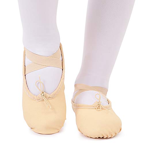 Zapatillas de Ballet Danza Canvas para Niña y Mujer Calzado de Danza Suela Partida de Cuero Tallas 22-44