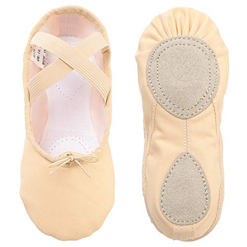 Zapatillas de Ballet Danza Canvas para Niña y Mujer Calzado de Danza Suela Partida de Cuero Tallas 22-44