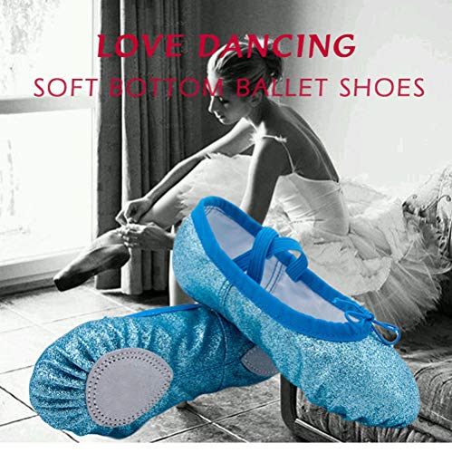 Zapatillas de Ballet para niñas, Suela Suave con Purpurina, Zapatillas Planas para Yoga, Zapatillas de Gimnasio, Azul, Rosa, para niños, Mujeres, Zapatillas de Baile de Ballet de Jazz, Talla 24-44-A Zapatillas de Ballet para niñas, Suela Suave con Purpurina, Zapatillas Planas para Yoga, Zapatillas de Gimnasio, Azul, Rosa, para niños, Mujeres, Zapatillas de Baile de Ballet de Jazz, Talla 24-44-A