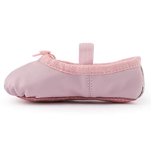 Zapatillas de Danza Cuero Zapatos de Ballet y Gimnasia Baile para Niña y Mujer Rosa 26