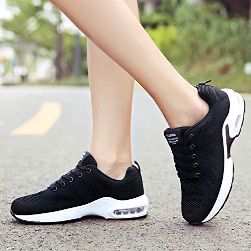 Zapatillas de Deporte Respirable para Correr Deportes Zapatos Running Cojines de Aire Calzado Mecedora Net para Estudiante Volar Zapatos Deportivas de Mujer Gimnasia Ligero Sneakers Atletismo riou