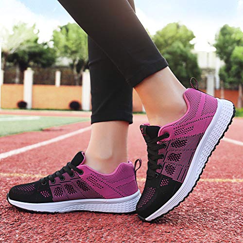 Zapatillas de Deporte Respirable para Correr Deportes Zapatos Running Cojines de Aire Calzado Mecedora Net para Estudiante Volar Zapatos Deportivas de Mujer Gimnasia Ligero Sneakers Atletismo riou