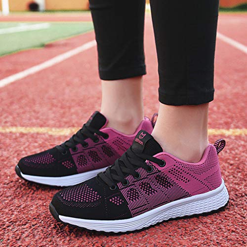 Zapatillas de Deporte Respirable para Correr Deportes Zapatos Running Cojines de Aire Calzado Mecedora Net para Estudiante Volar Zapatos Deportivas de Mujer Gimnasia Ligero Sneakers Atletismo riou