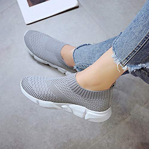 Zapatillas de Deportivos de Running para Mujer Casual en Suelas Cómodas Slip on Zapatos Deportivos para Correr al Aire Libre Calcetines Zapatos 36-41 riou