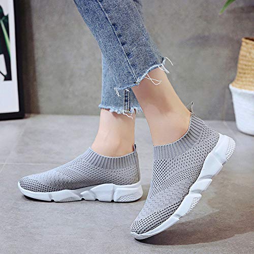 Zapatillas de Deportivos de Running para Mujer Casual en Suelas Cómodas Slip on Zapatos Deportivos para Correr al Aire Libre Calcetines Zapatos 36-41 riou