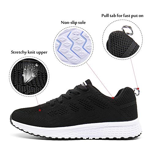 Zapatillas de Deportivos de Running para Mujer Gimnasia Ligero Sneakers Negro Azul Gris Blanco 35-40 Negro 39 Zapatillas de Deportivos de Running para Mujer Gimnasia Ligero Sneakers Negro Azul Gris Blanco 35-40 Negro 39