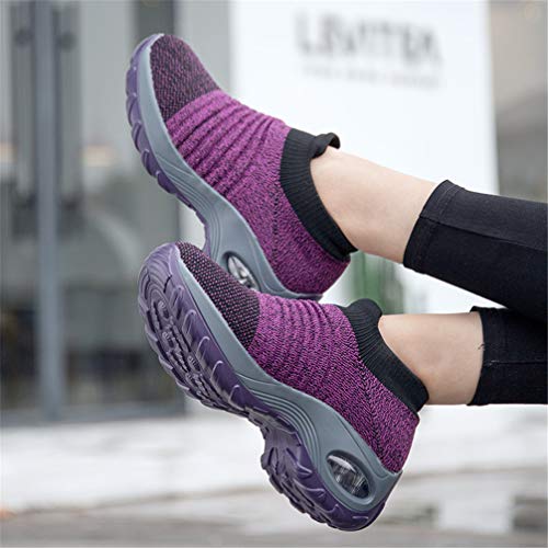 Zapatillas de fitness para mujer Active Fit Step Up Roller Toning Gym Walking Shoes, color Morado, talla 40 EU